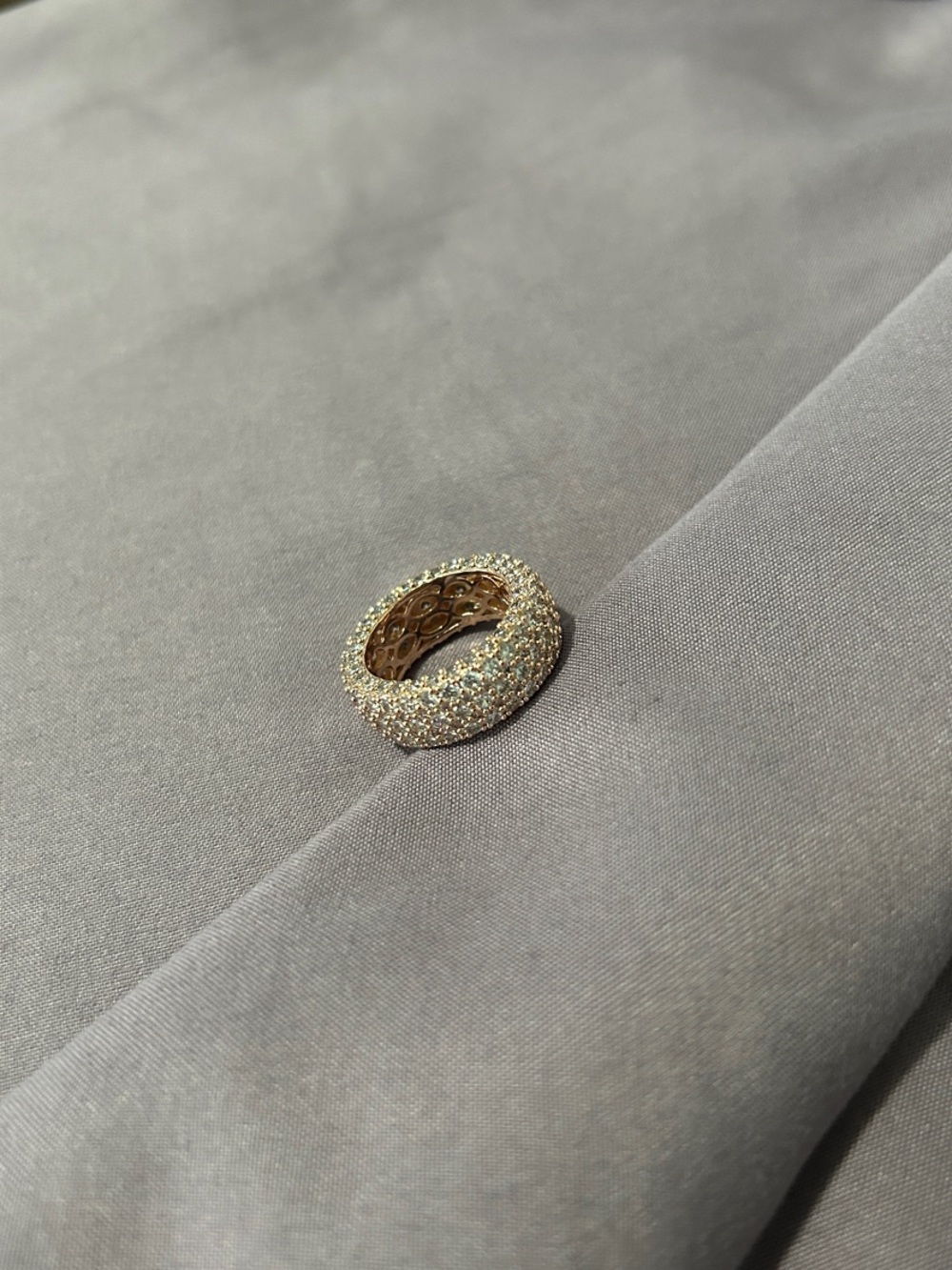 Pavé Crystal Dome Ring in Rose Gold Tone